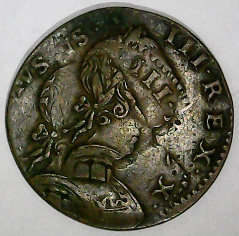 1775-British-Half-Penny-Double-Strike-Coin!